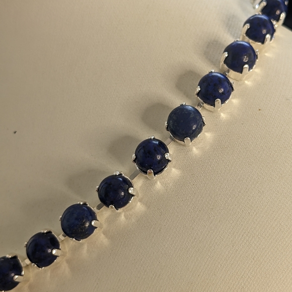 Genuine Natural Lapis Lazuli in Silver Plated Necklace - new - Picture 5 of 7
